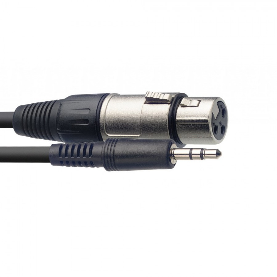 Stagg SAC3MPSBXF 3M/10F - XLR (female) to 3.5mm Mini Jack